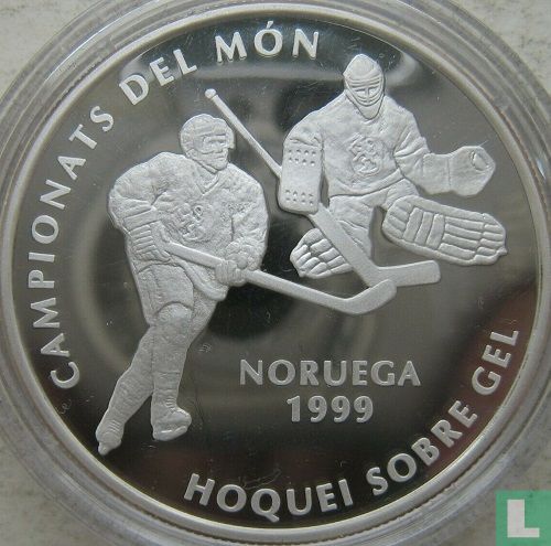 Andorra 10 diners 1999 (PROOF) "Ice hockey World Championship in Norway"