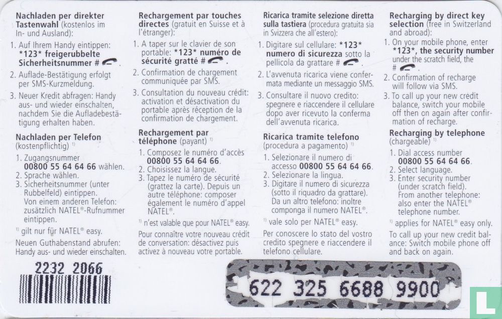 Value Card 30 CHF