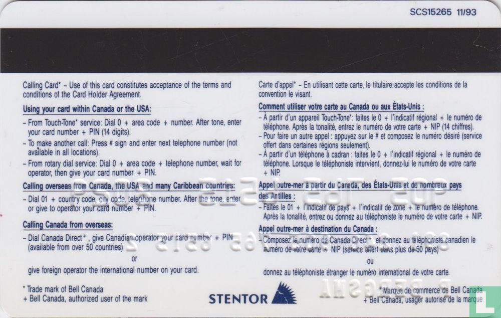 Bell Calling Card