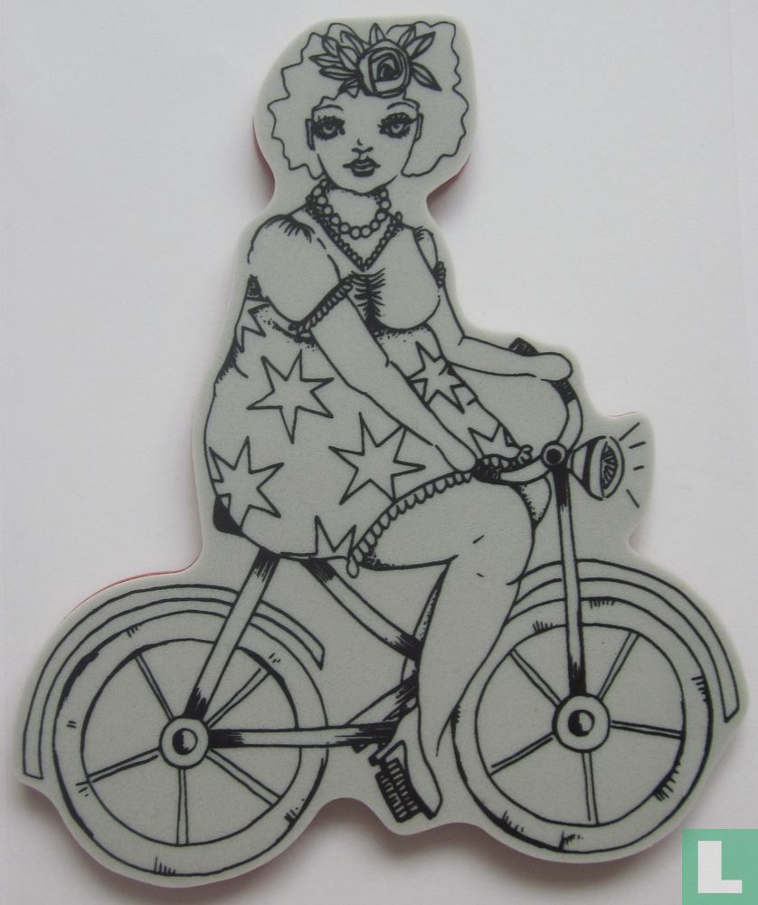 Dame op fiets
