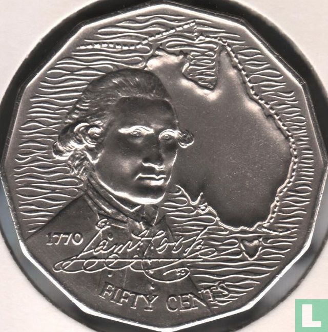Australië 50 cents 1970 "Bicentenary of James Cook's discovery of the Eastern Australian coast"