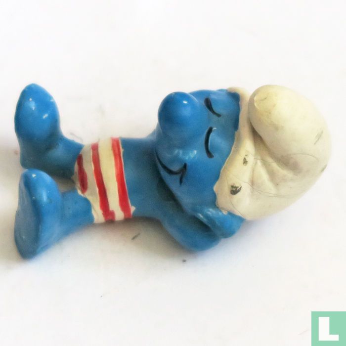 Zonnebadsmurf (rood-wit)