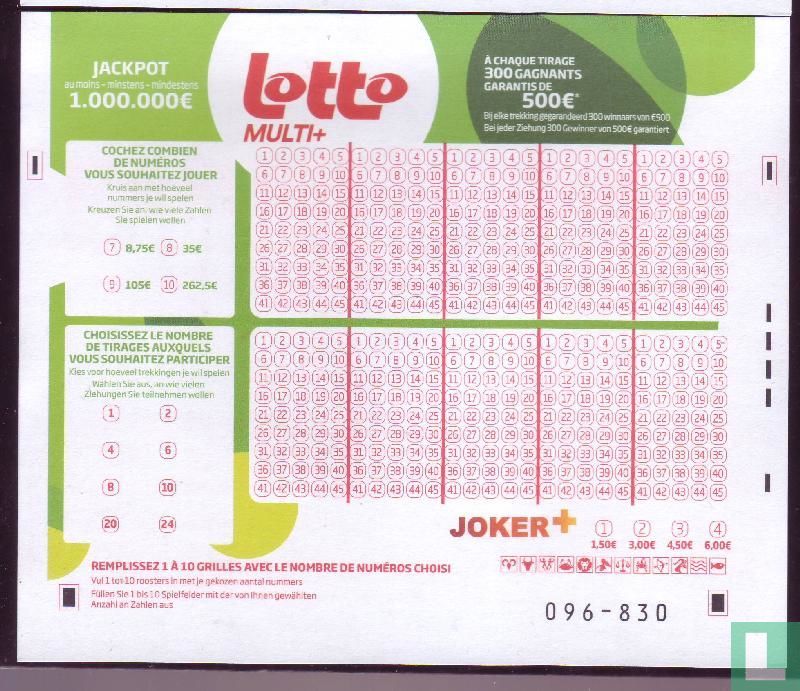 Lotto Multi + (Belgique 6/45) (2019) - Loterie Nationale / National Loterij  - LastDodo