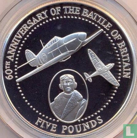 Alderney 5 pounds 2000 (PROOF) "60th anniversary of the Battle of Britain"