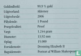Alderney 1 pound 2006 (PROOF) "William Shakespeare"