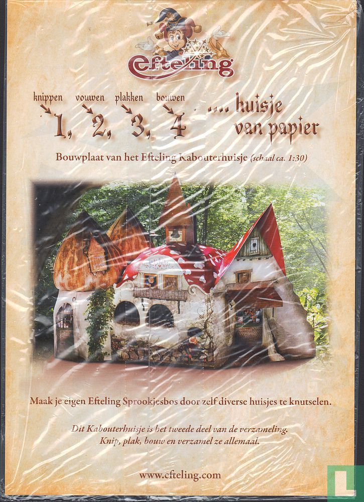 Bouwplaat van het Efteling kabouterhuisje