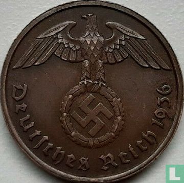 hoek werkplaats Snikken Duitse Rijk 2 reichspfennig 1936 (hakenkruis - D) KM# 90 (1936) - Duitsland  - LastDodo