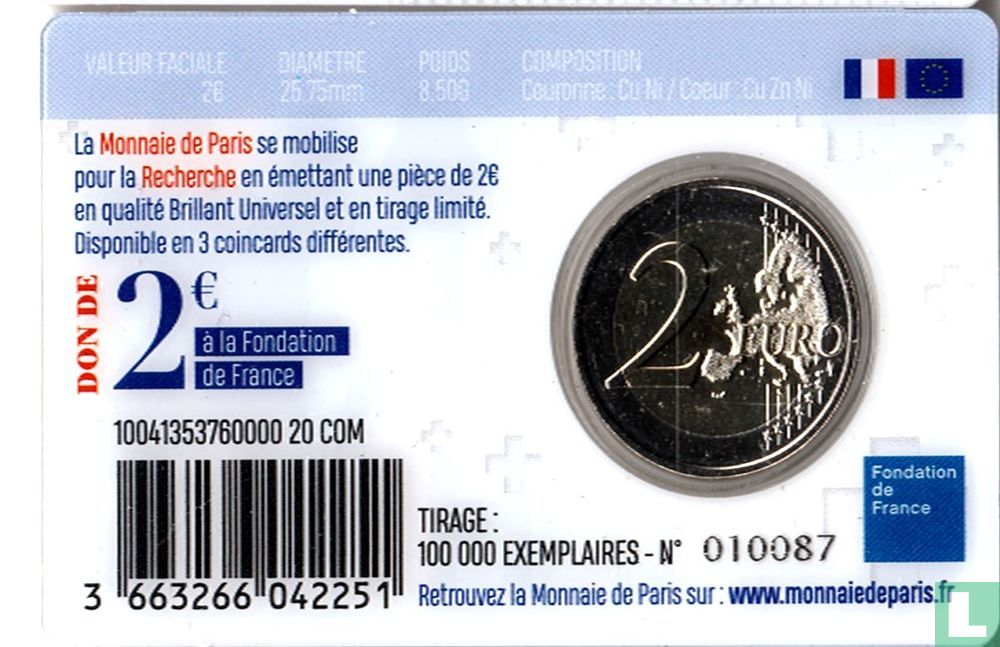 2 euro France 2020 Recherche Médicale Coincard HEROS