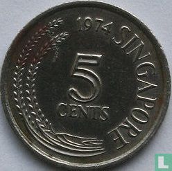 Singapour 5 cents 1974