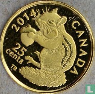 Canada 25 cents 2014 (PROOF) "Eastern chipmunk"
