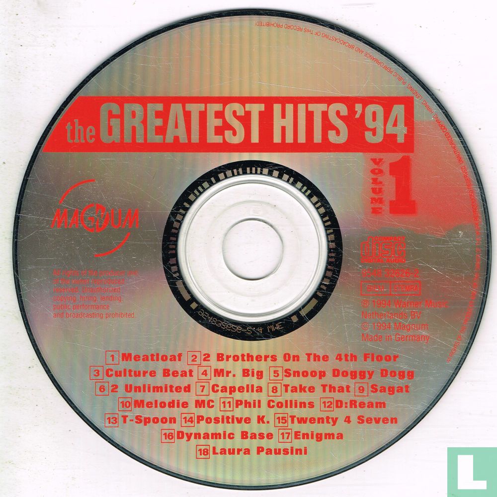 The Greatest Hits '94 Volume 1 CD 9548 32626-2 (1994) - Various 