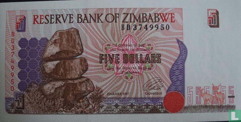 Simbabwe 5 Dollar 1997