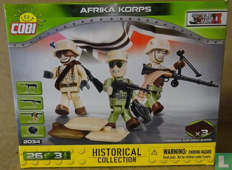 Small Army German Africa Korps 3 Figurines New Cobi 2034 