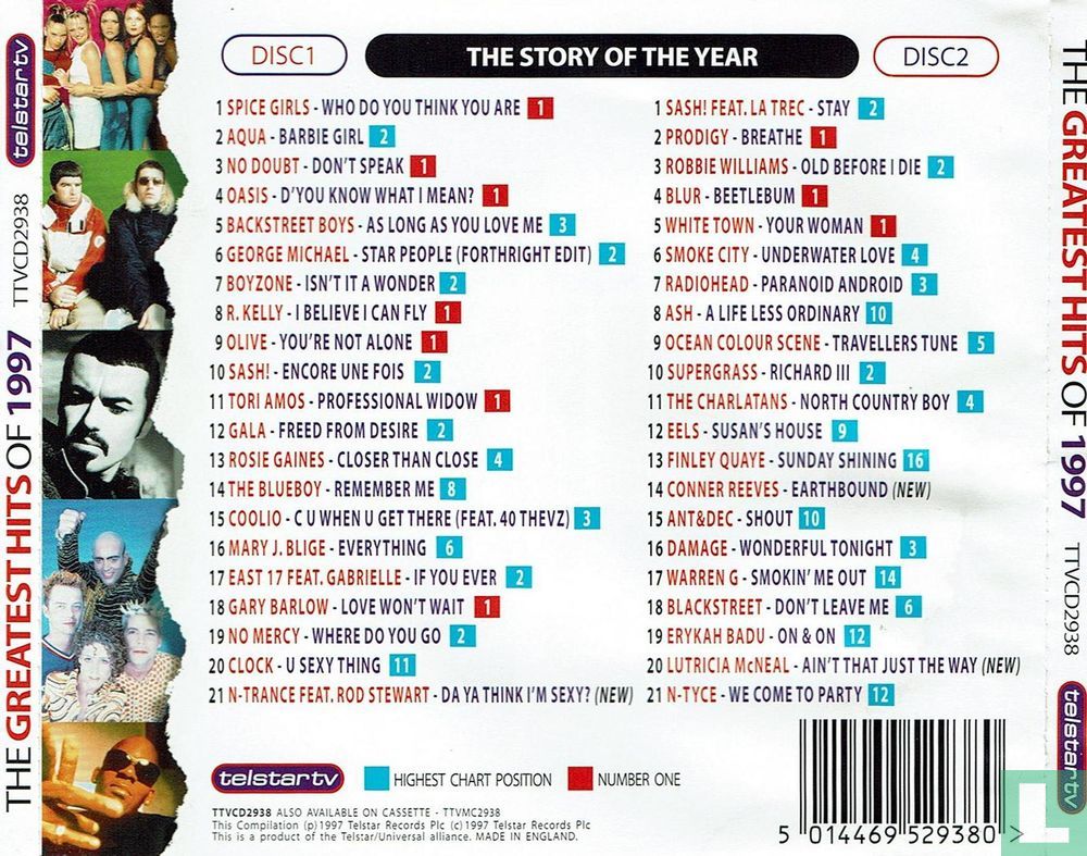 The Greatest Hits of 1997 CD TTVCD2938 (1997) - Various artists - LastDodo