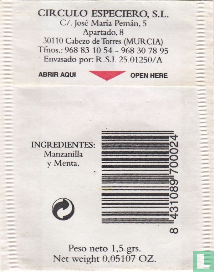 Manzanilla con Menta