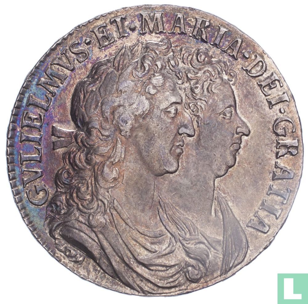 Angleterre ½ crown 1689 (type 2)