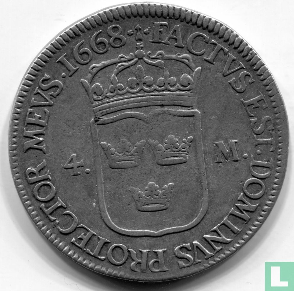 Suède 4 mark 1668