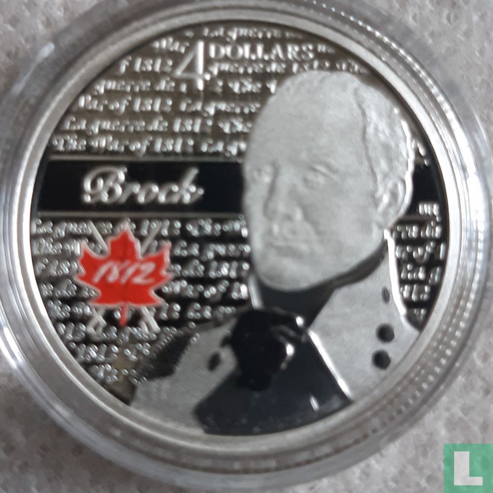 Canada 4 dollar 2012 (PROOF) "200 years War of 1812 - Sir Isaac Brock"