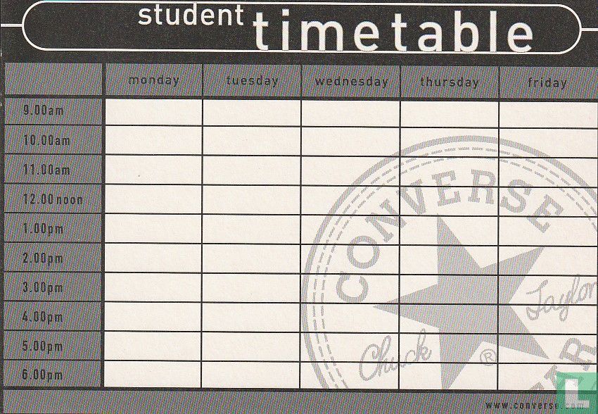 Converse All Star - Student Timetable
