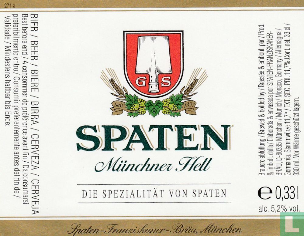 Hell Spaten Spaten-Franziskaner, München Münchner LastDodo - -