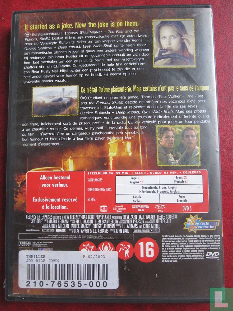 Joy Ride DVD (2002) - DVD -