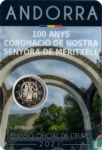 Andorra 2 Euro 2021 (Coincard - Govern d'Andorra) "Centenary Coronation of Our Lady of Meritxell"