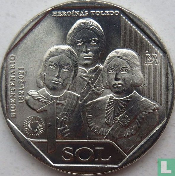 Peru 1 sol 2020 "Bicentenary of Peru's independence - Heroínas Toledo"