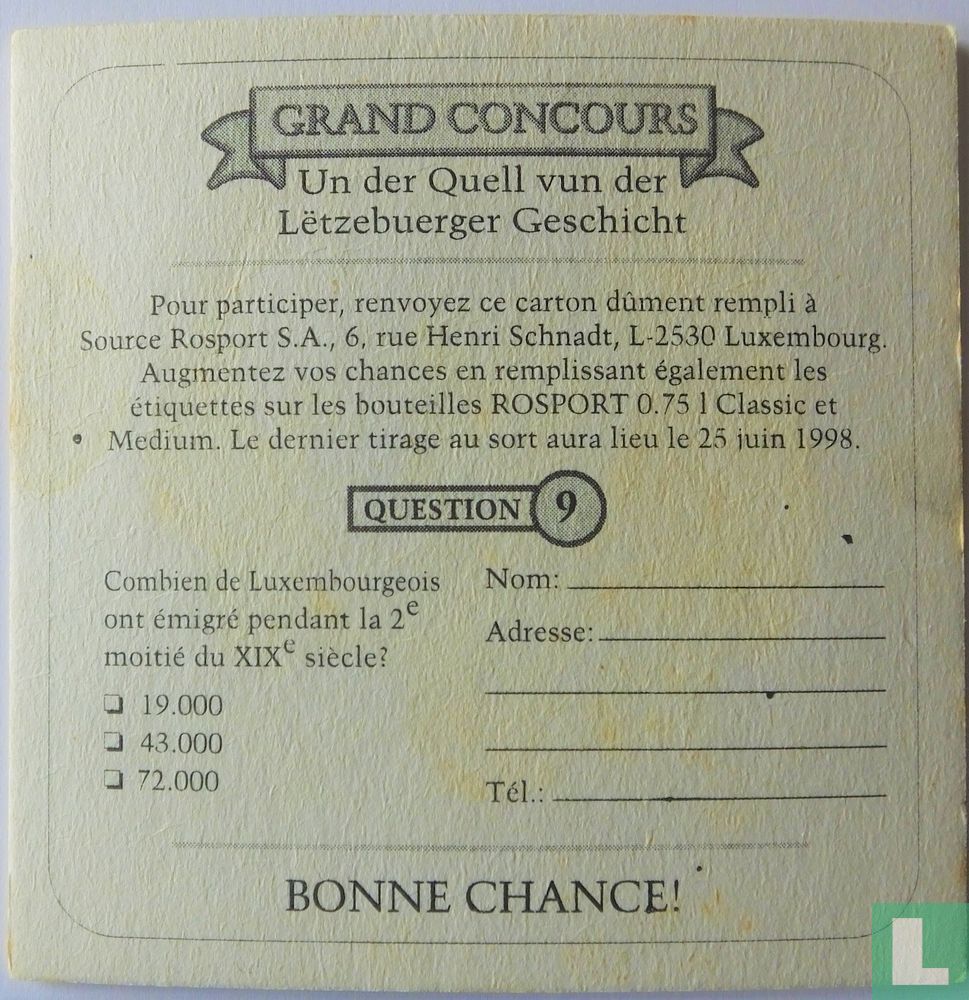Grand Concours - question 9