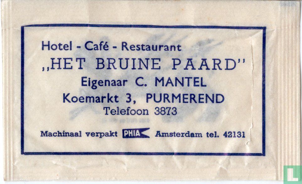 Interesseren verachten dak Hotel Café Restaurant "Het Bruine Paard" (1960) - Bag - LastDodo