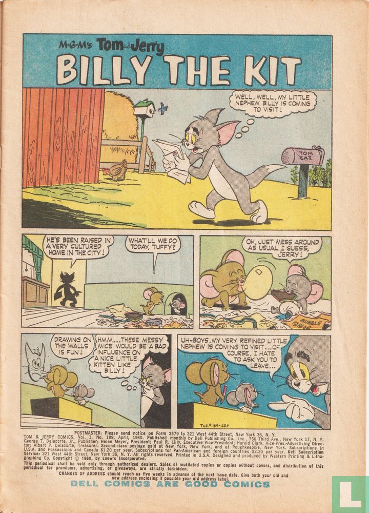 .'s Tom and Jerry Comics 189 (1960) - Tom and Jerry - LastDodo