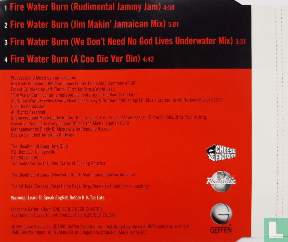 Fire Water Burn CDS GED 22203 (1997) - Bloodhound Gang - LastDodo