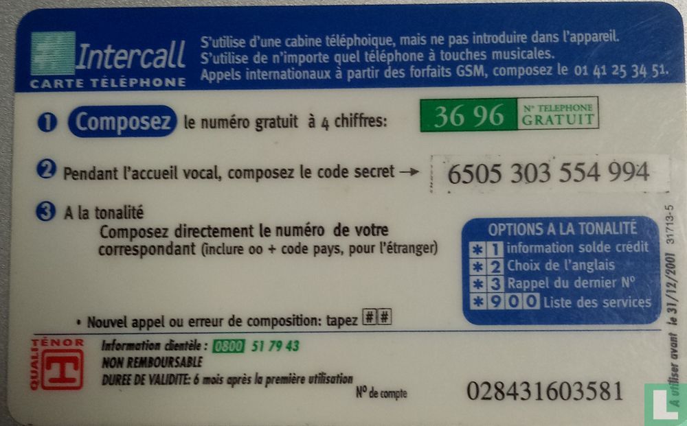 Carte Intercall Monde