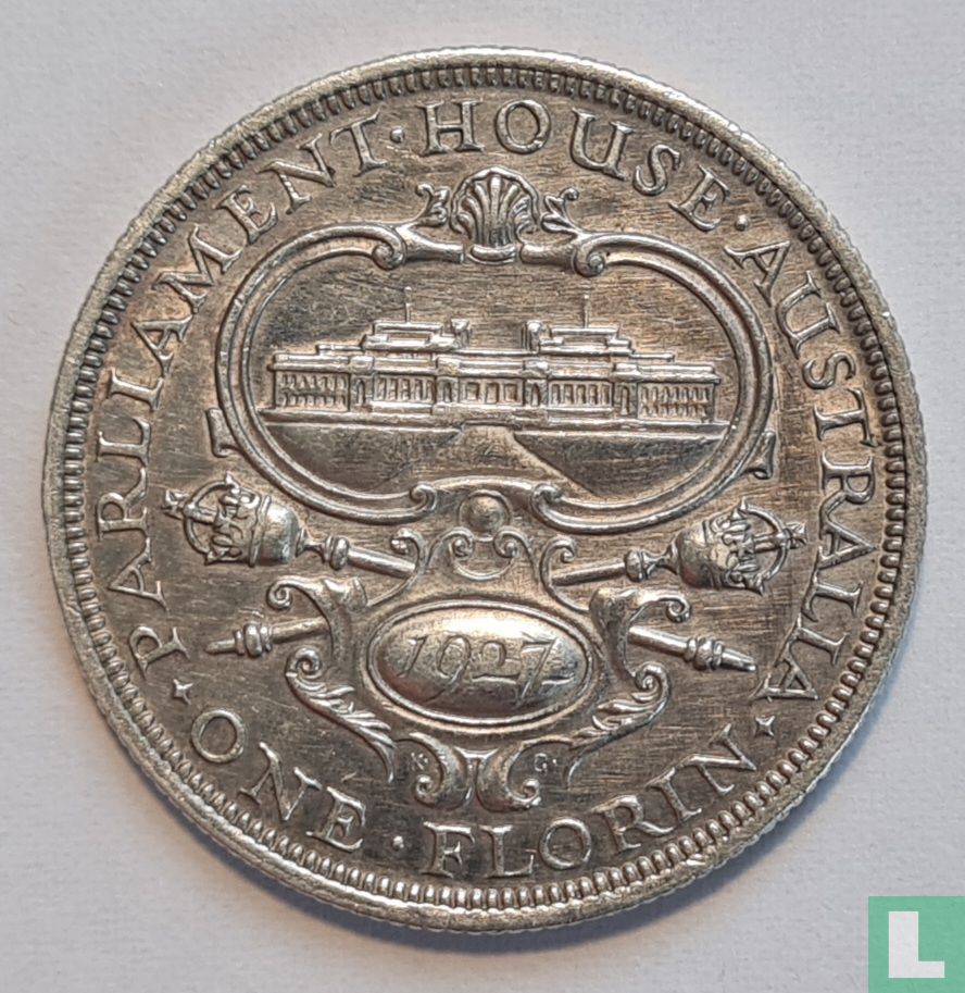 Australia 1 florin 1927 "Opening of Parliament House"