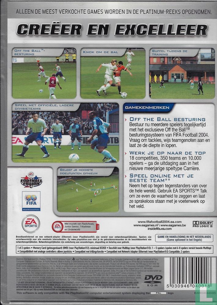 FIFA Soccer 2004 (Sony PlayStation 2, 2003) for sale online