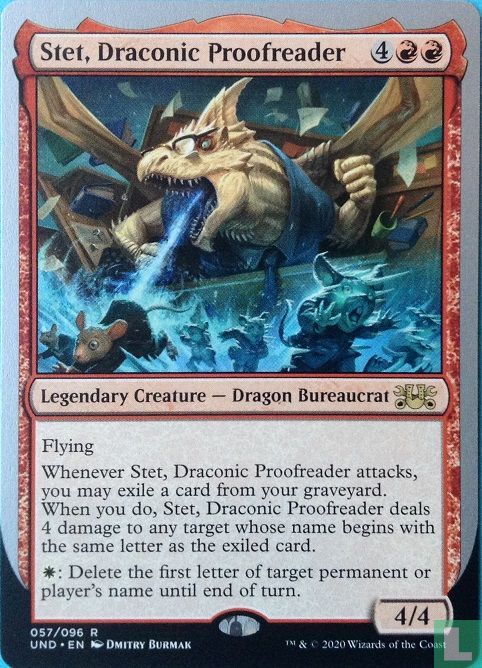 Stet, Draconic Proofreader