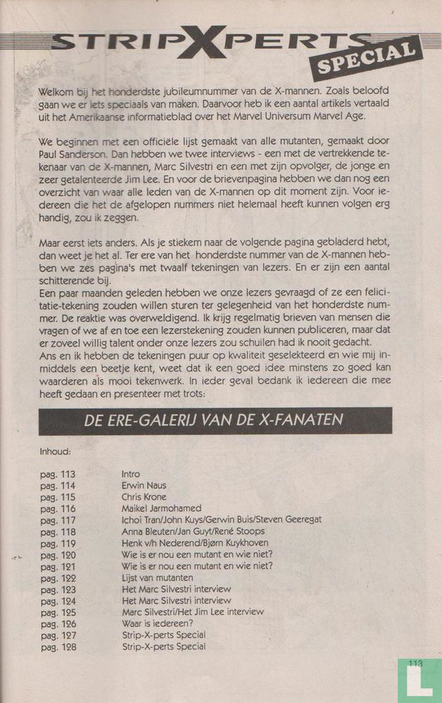 De X mannen 100 - Special