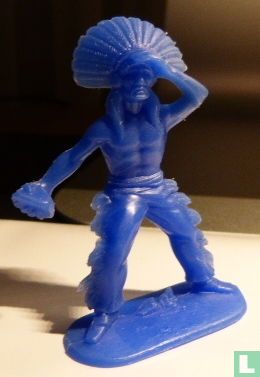 Häuptling mit Stein (blau)