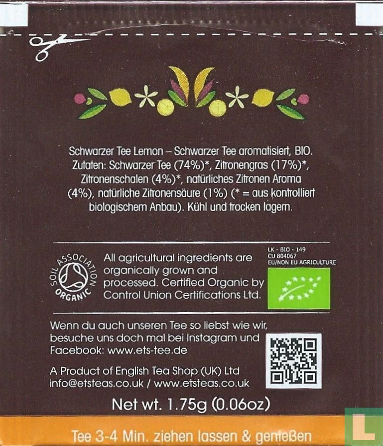 18 Schwarzer Tee Lemon