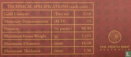 Australië 15 dollar 2001 (PROOF) "Year of the Snake"