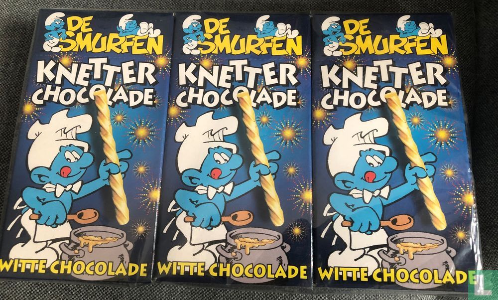 Smurfen - Witte knetterchocolade