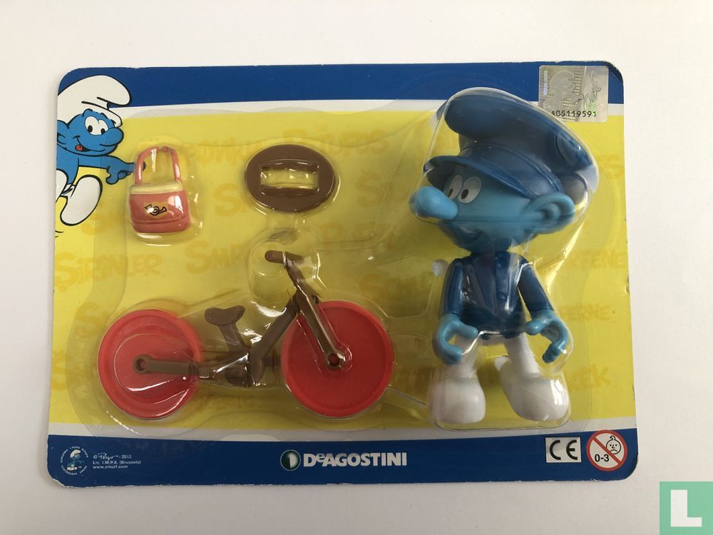 Postbode Smurf met fiets
