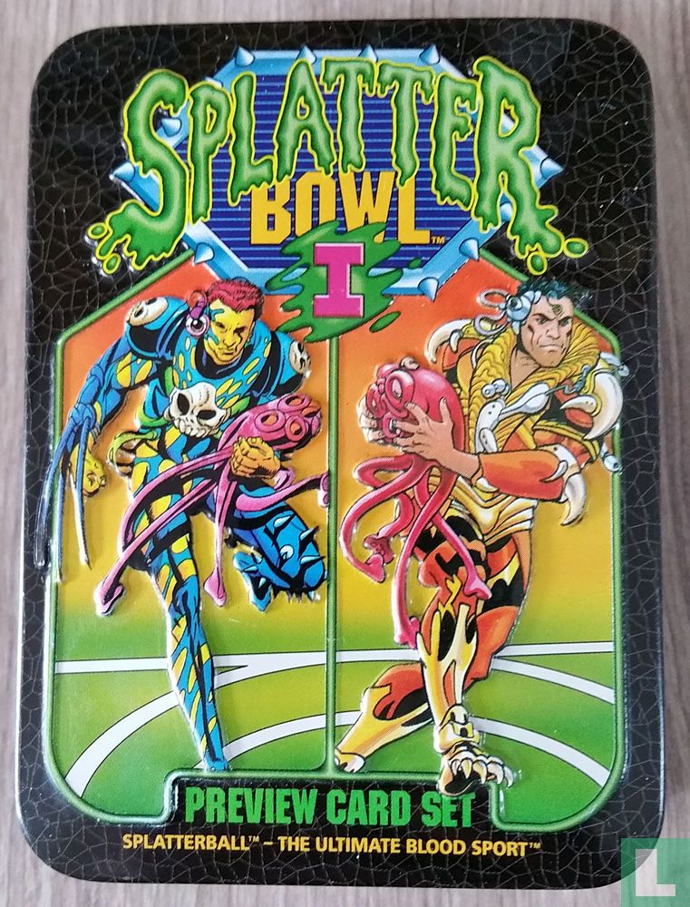 "SPLATTER BOWL" I Preview Card Set in Tin Case,1993 Defiant Comics,New!,Sealed! 