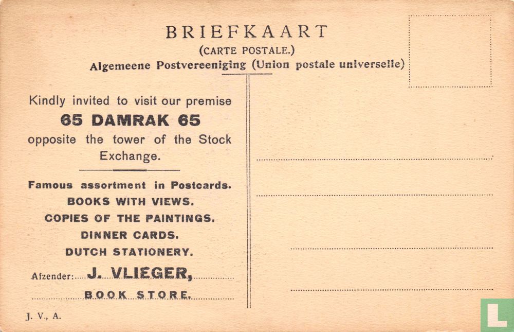 J. VLIEGER, BOOK STORE.