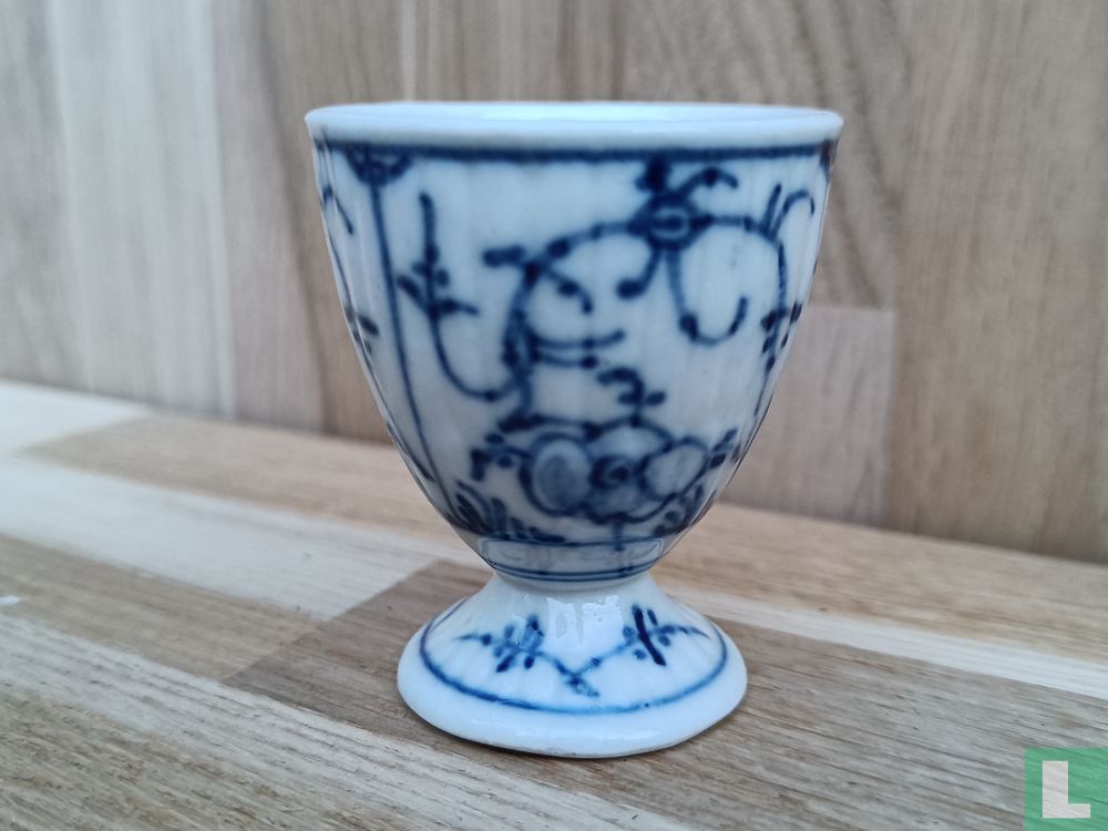 Eierbecher - Blau Saks - Rippenmuster