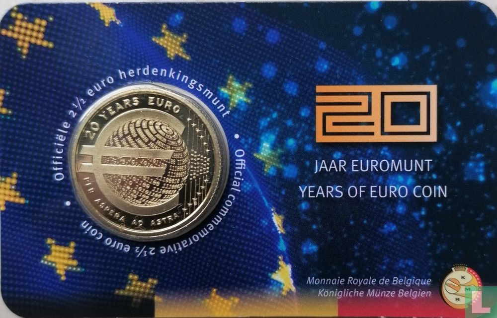 Belgien 2½ Euro 2022 (Coincard - NLD) "20 Jahre Euro"
