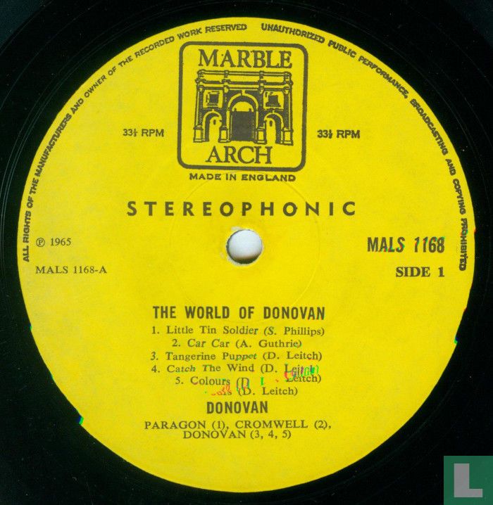 The World of Donovan LP MALS 1168 (1969) Philips Leitch, Donovan