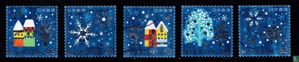 Winter greeting stamps