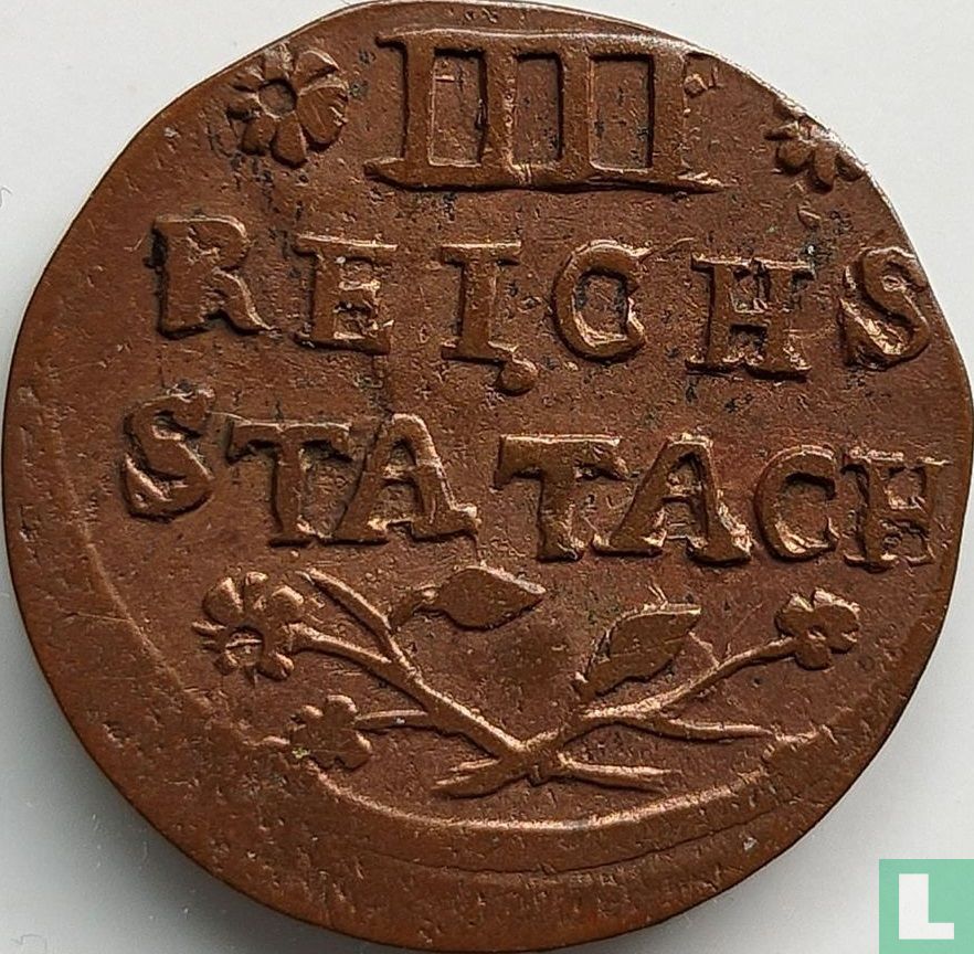 Aachen 4 heller 1793 (misstrike)