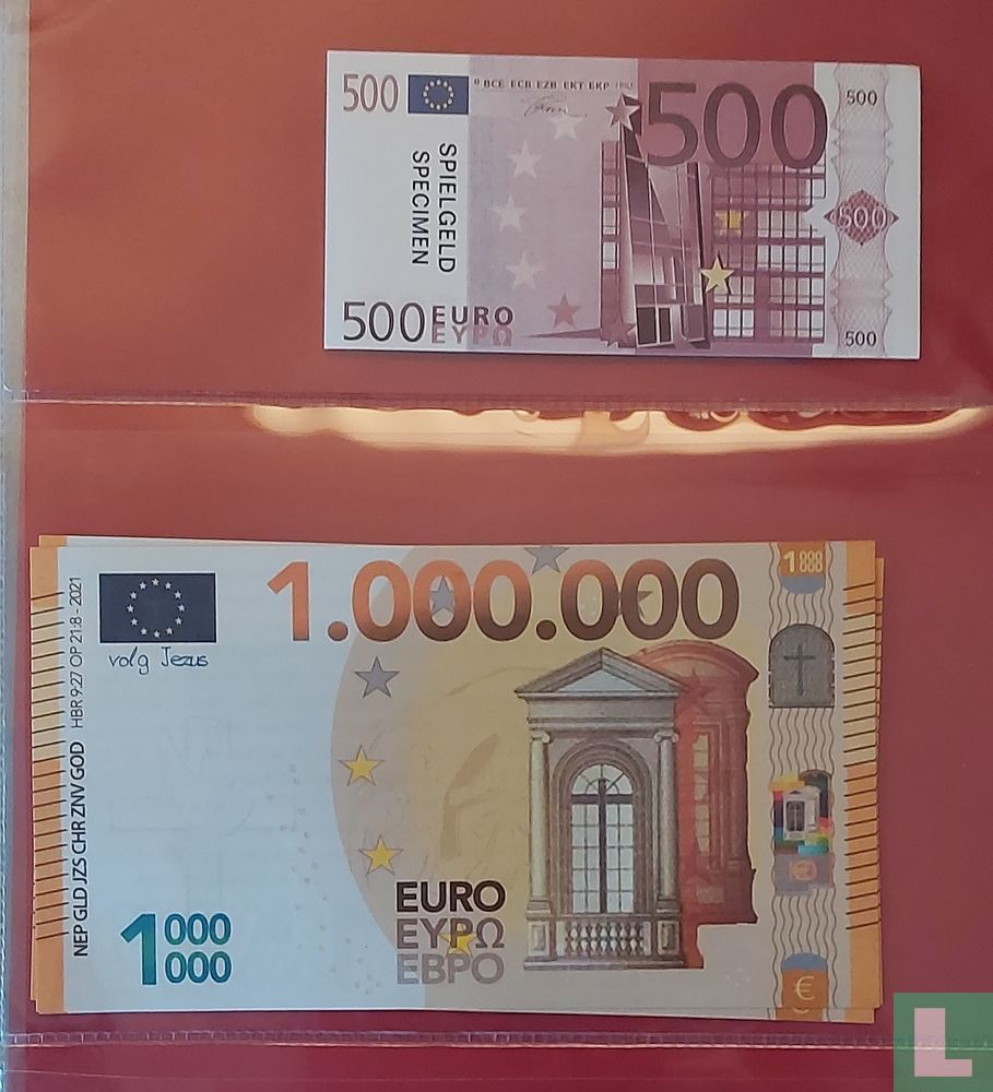 500 et 1000000 euros (spécimen d'argent fictif) - Pays-Bas, les - LastDodo