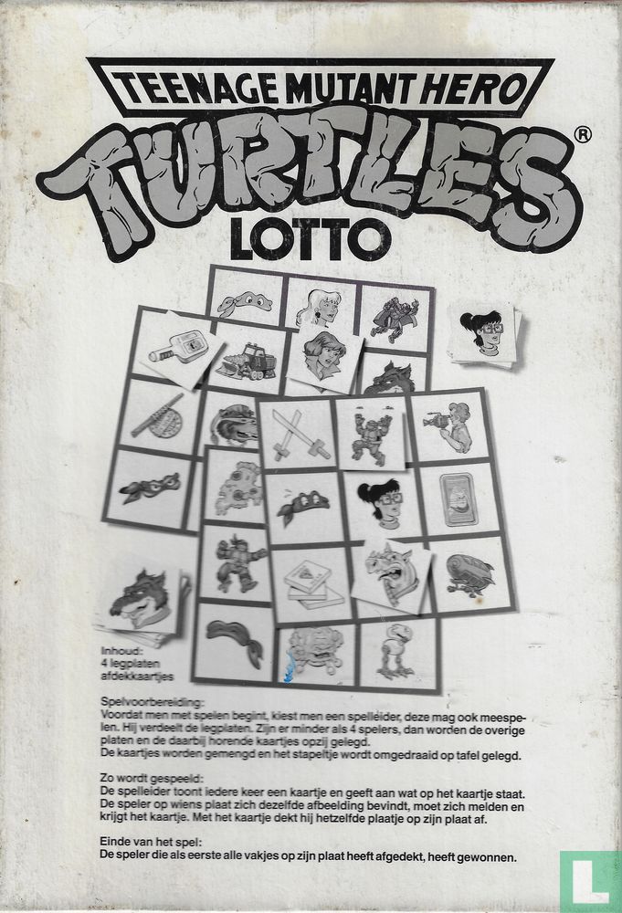 Lotto Animation Hero Teenage Mutant Hero Turtles Lotto (1990) - Lotto - LastDodo